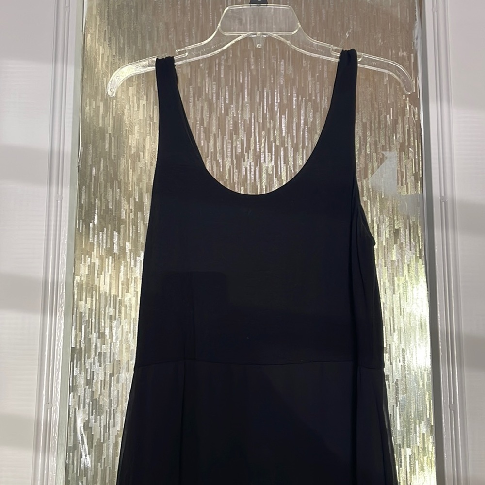 Black sundress with gold zipper detail